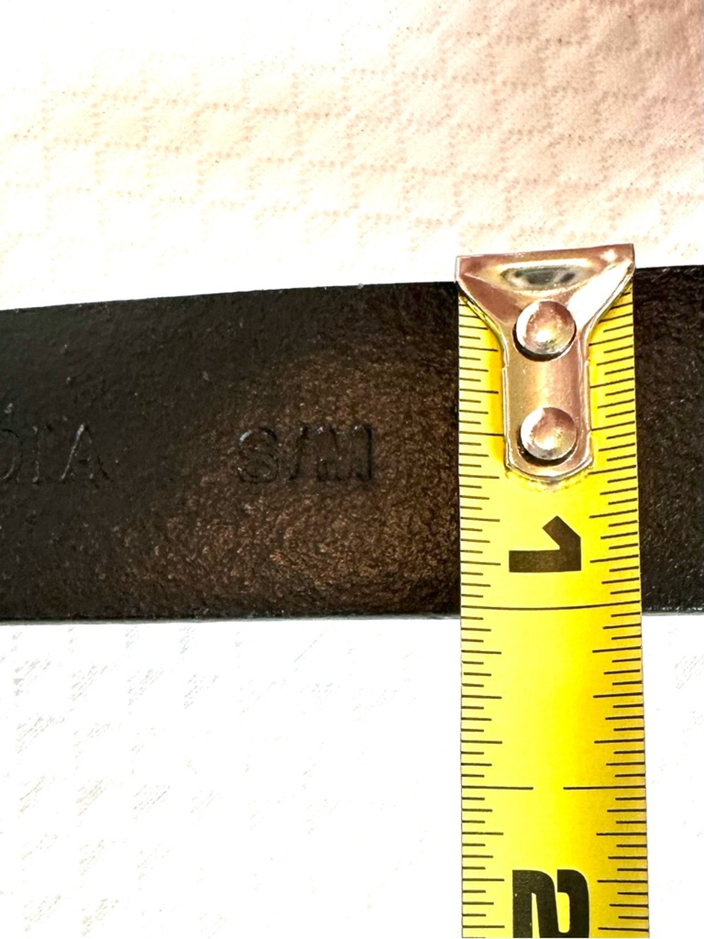 Chico's Black Leather Slide Belt Adjustable with Gold Sculpted Hook Buckle - Picture 3 of 5